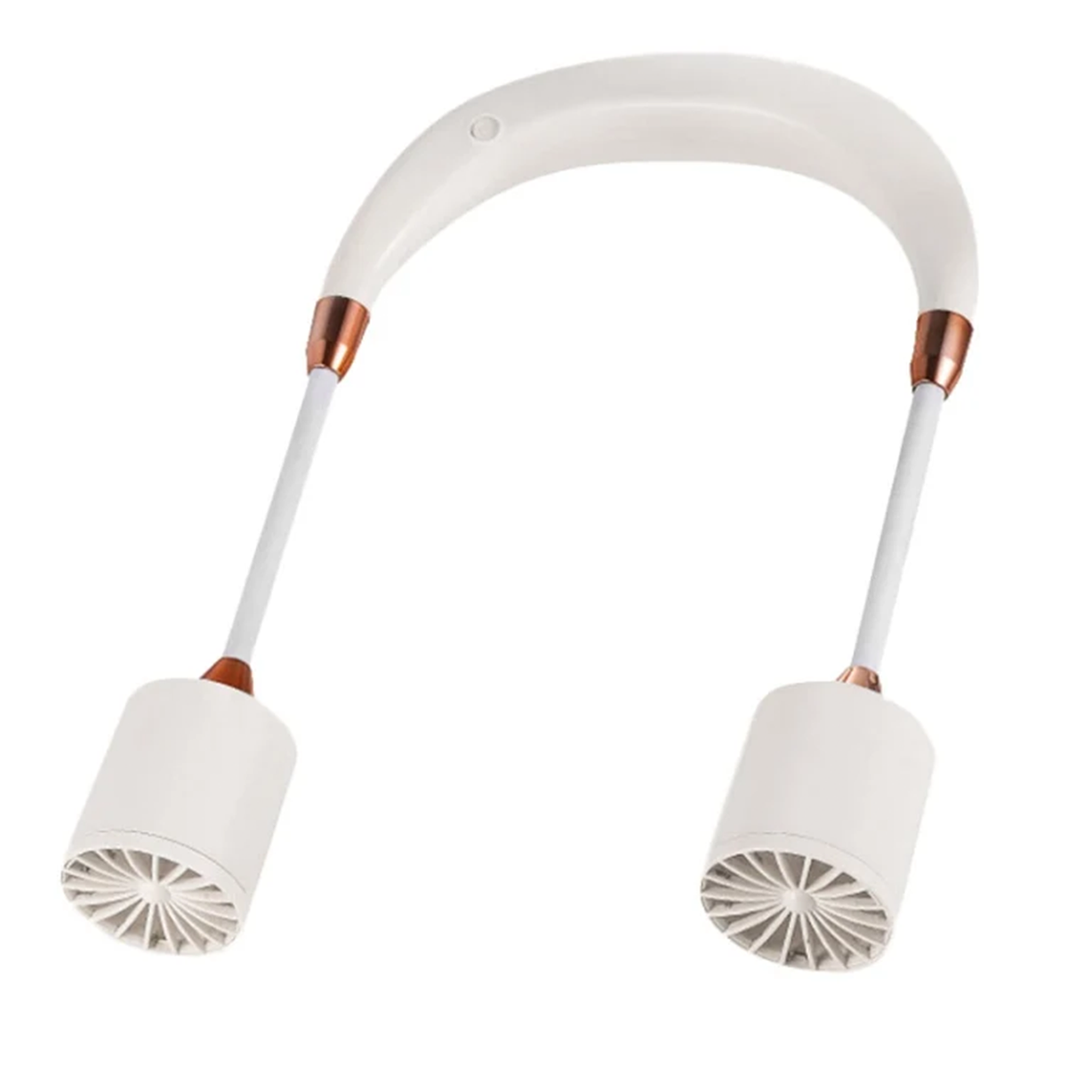 White Leafless Portable Hanging Neck Fan With 360 Adjustable Air Vents