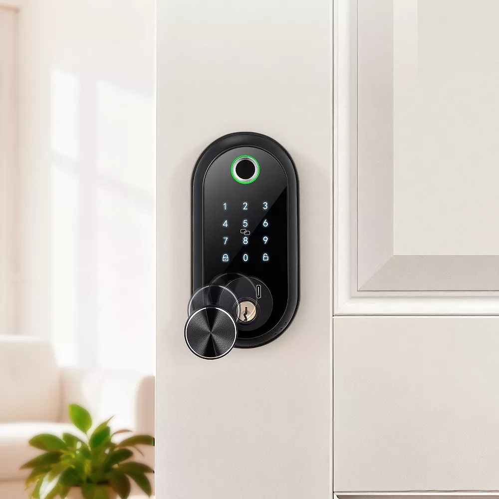 IP55 Waterproof Aluminum Alloy Fingerprint Biometric Smart Deadbolt Lock