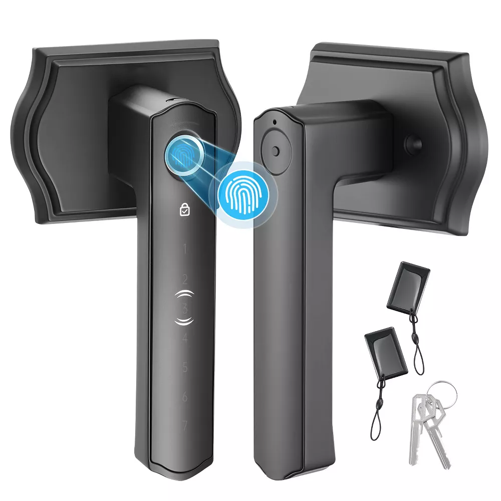 IP55 Waterproof Aluminum Alloy Fingerprint Handle Smart Door Lock